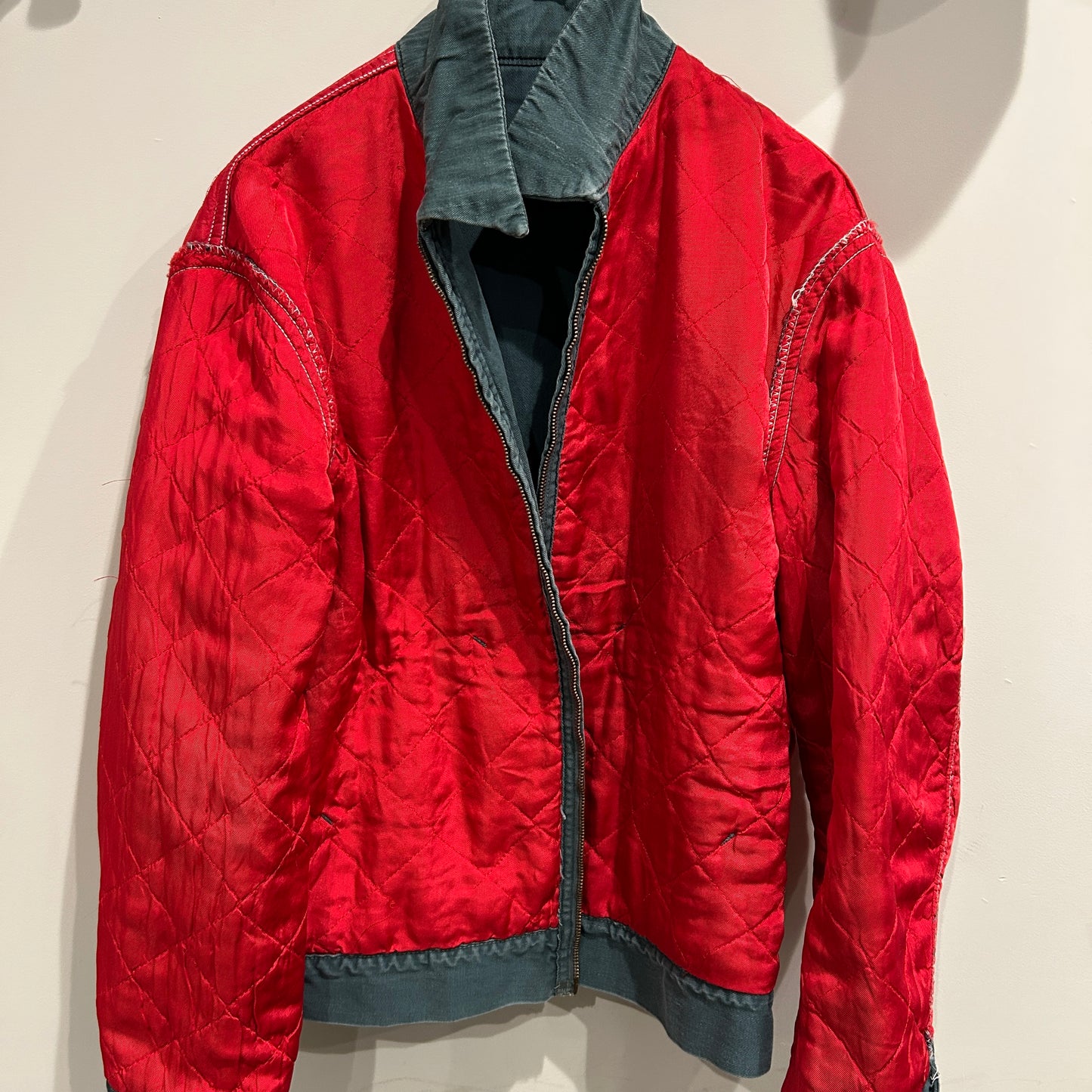 60's Unknown ワークジャケット フェード 裏地キルティング 緑(42)/8280O-SO