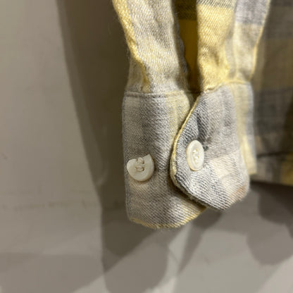 50's PURITAN wool/cotton オープンカラーチェックシャツ 黄色グレー(M)/A5097SH-SO