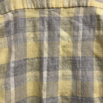 50's PURITAN wool/cotton オープンカラーチェックシャツ 黄色グレー(M)/A5097SH-SO