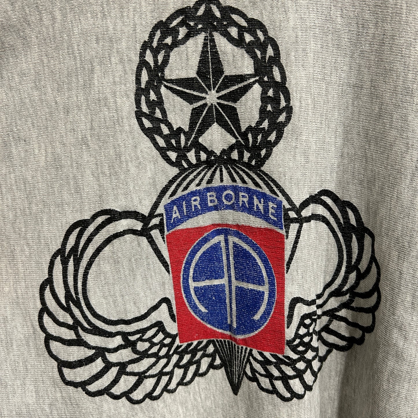 80's Champion Reverse Weave リバースウィーブ　ミリタリー AIR BORNE スウェット グレー(L)/A9016R-SO