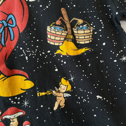 90's Disney FANTASIA 50th Anniversary  ロンT ディズニー Tシャツ ブラック(L)/B3570T-SO
