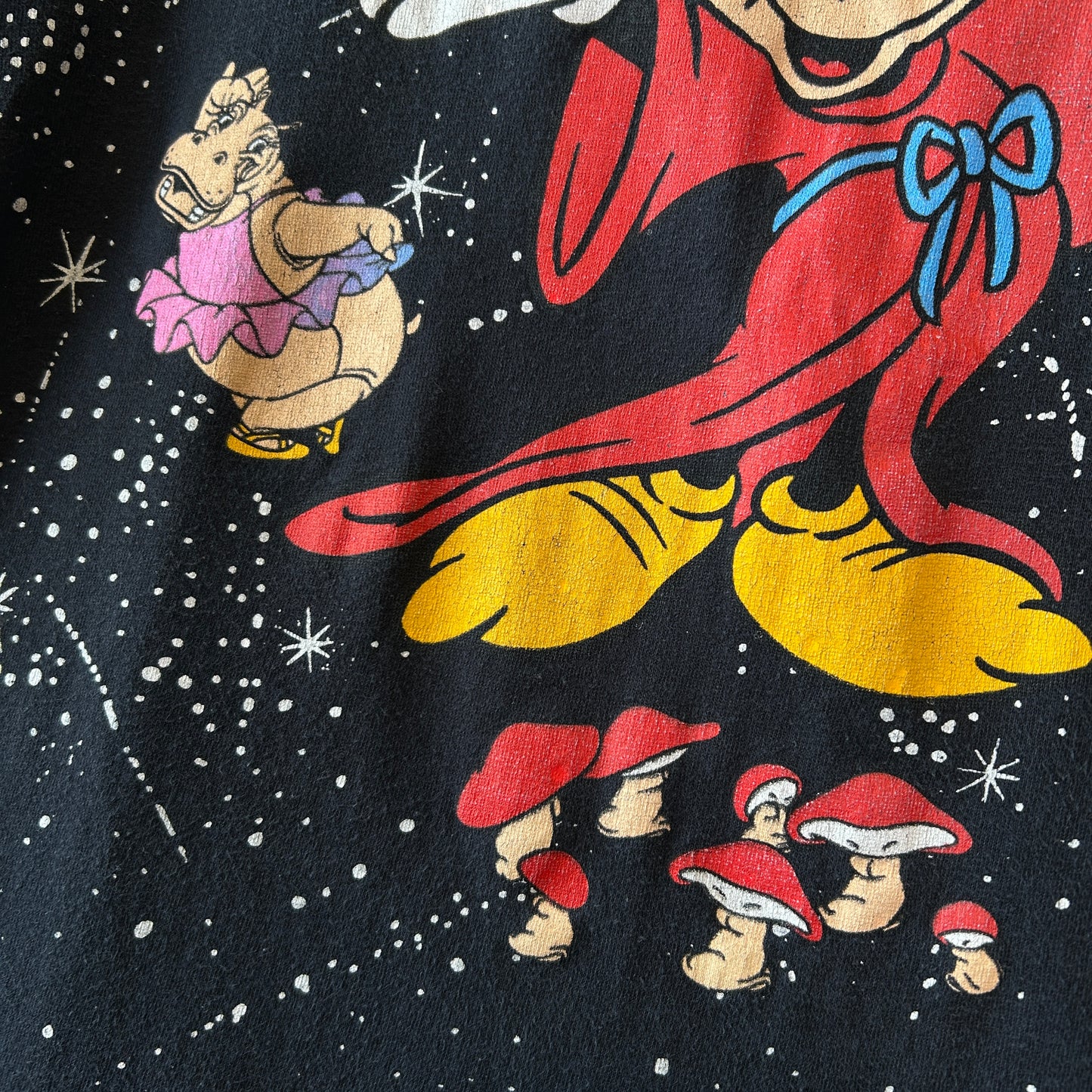 90's Disney FANTASIA 50th Anniversary  ロンT ディズニー Tシャツ ブラック(L)/B3570T-SO
