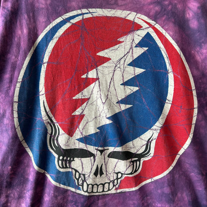 90's Grateful Dead グレイトフル・デッド Steal Your Face ロゴプリントTシャツ タイダイ パープル(XL)/A7456T-SO