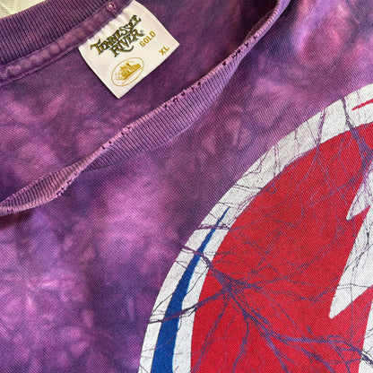 90's Grateful Dead グレイトフル・デッド Steal Your Face ロゴプリントTシャツ タイダイ パープル(XL)/A7456T-SO