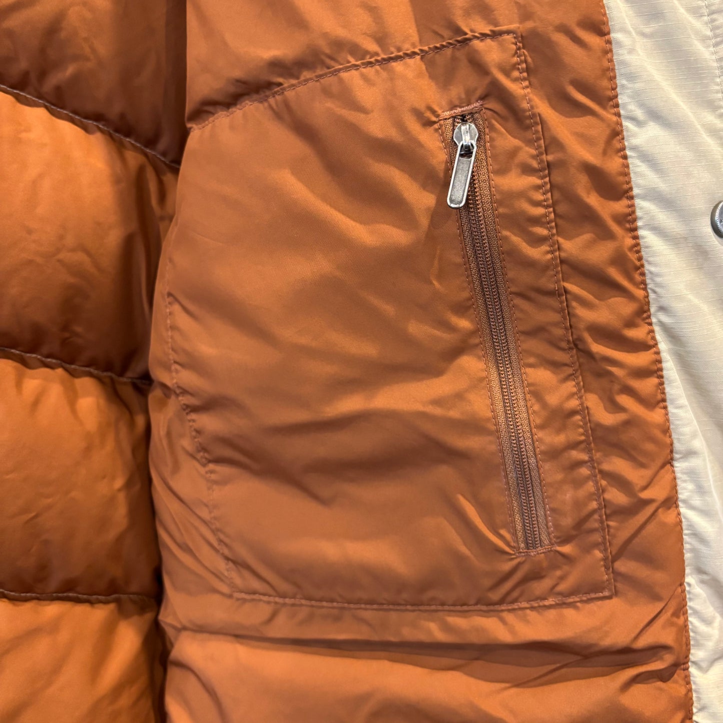 2009 Patagonia パタゴニア スリングショット・ダウンベスト ブラウン × ベージュ (S)/B4218V-SO