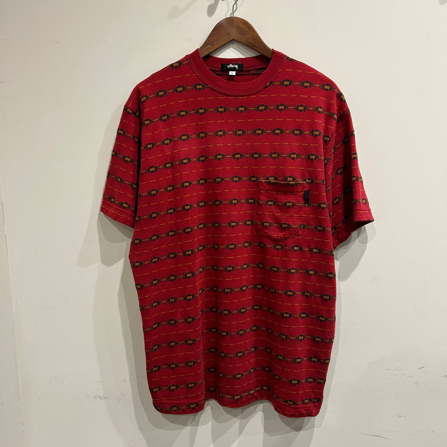 80's Stussy ジャガードボーダーTシャツ (XL)/C0437T-SO