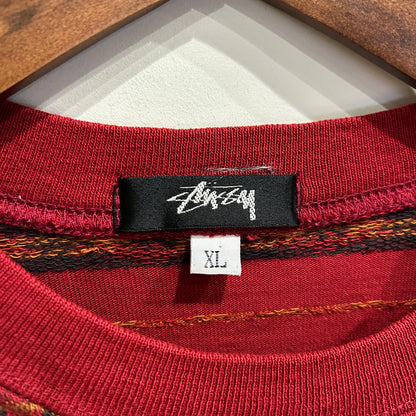 80's Stussy ジャガードボーダーTシャツ (XL)/C0437T-SO