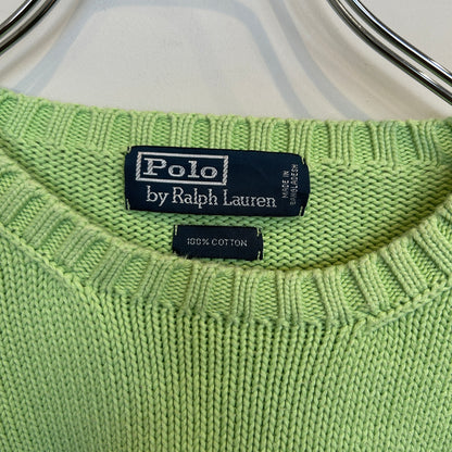00's Polo by Ralph Lauren ラルフローレン コットンニット 黄緑 (サイズ不明)/A8498K-SO