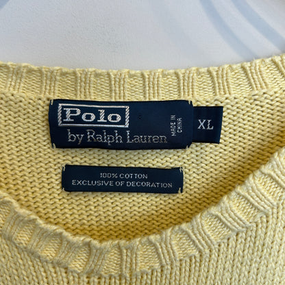 00's polo by Ralph Lauren ラルフローレン コットンニット 黄 (XL)/B3020K-SO