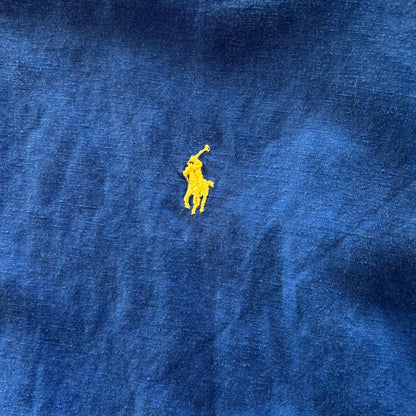 00's Polo ラルフローレン リネン混オープンカラーシャツ 青(XL)/A3008SH-SO
