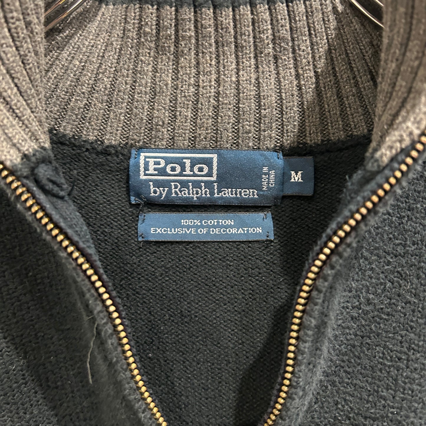 00's polo bu Ralph Lauren ラルフローレン ハーフジップニット 黒 (M)/B0408K-SO