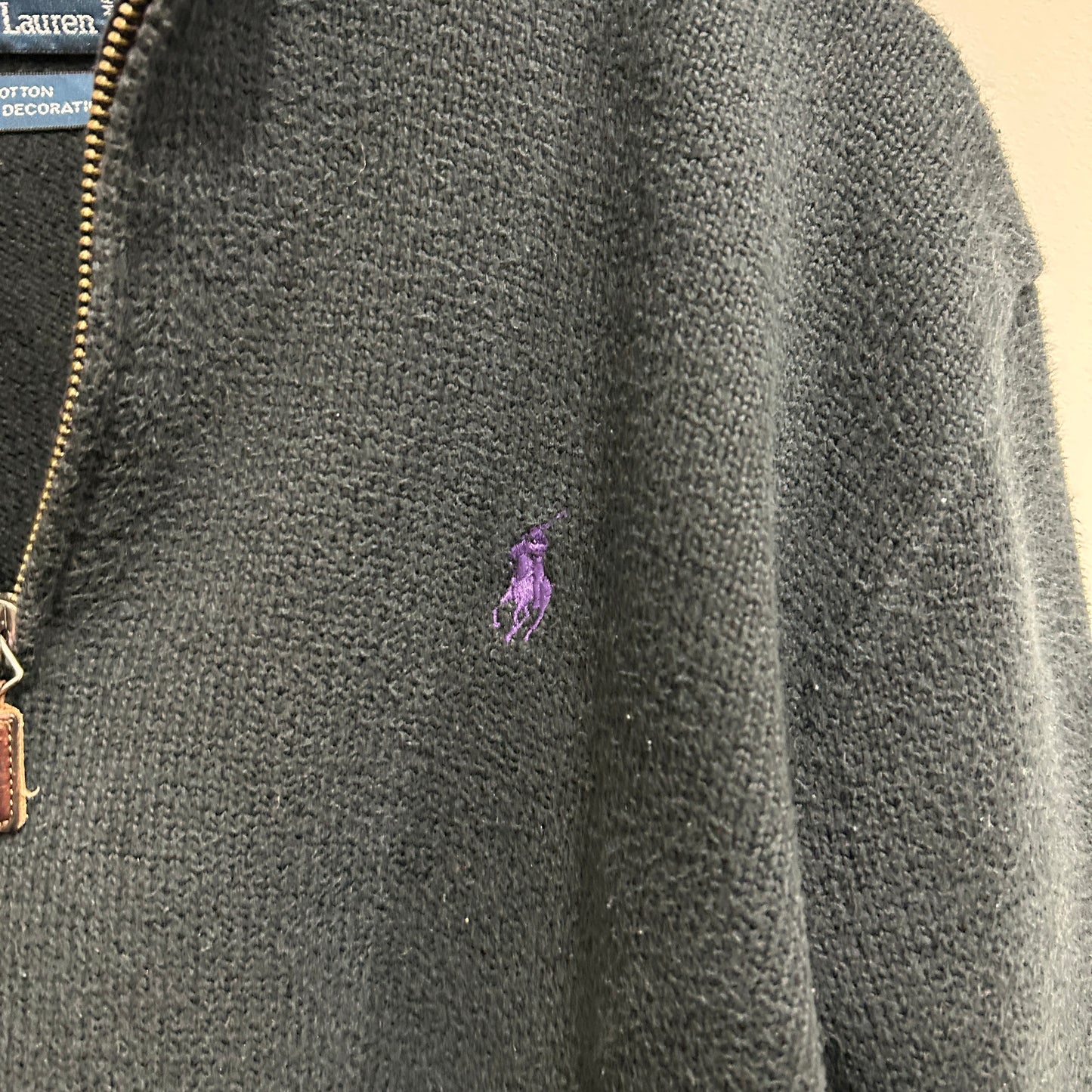 00's polo bu Ralph Lauren ラルフローレン ハーフジップニット 黒 (M)/B0408K-SO