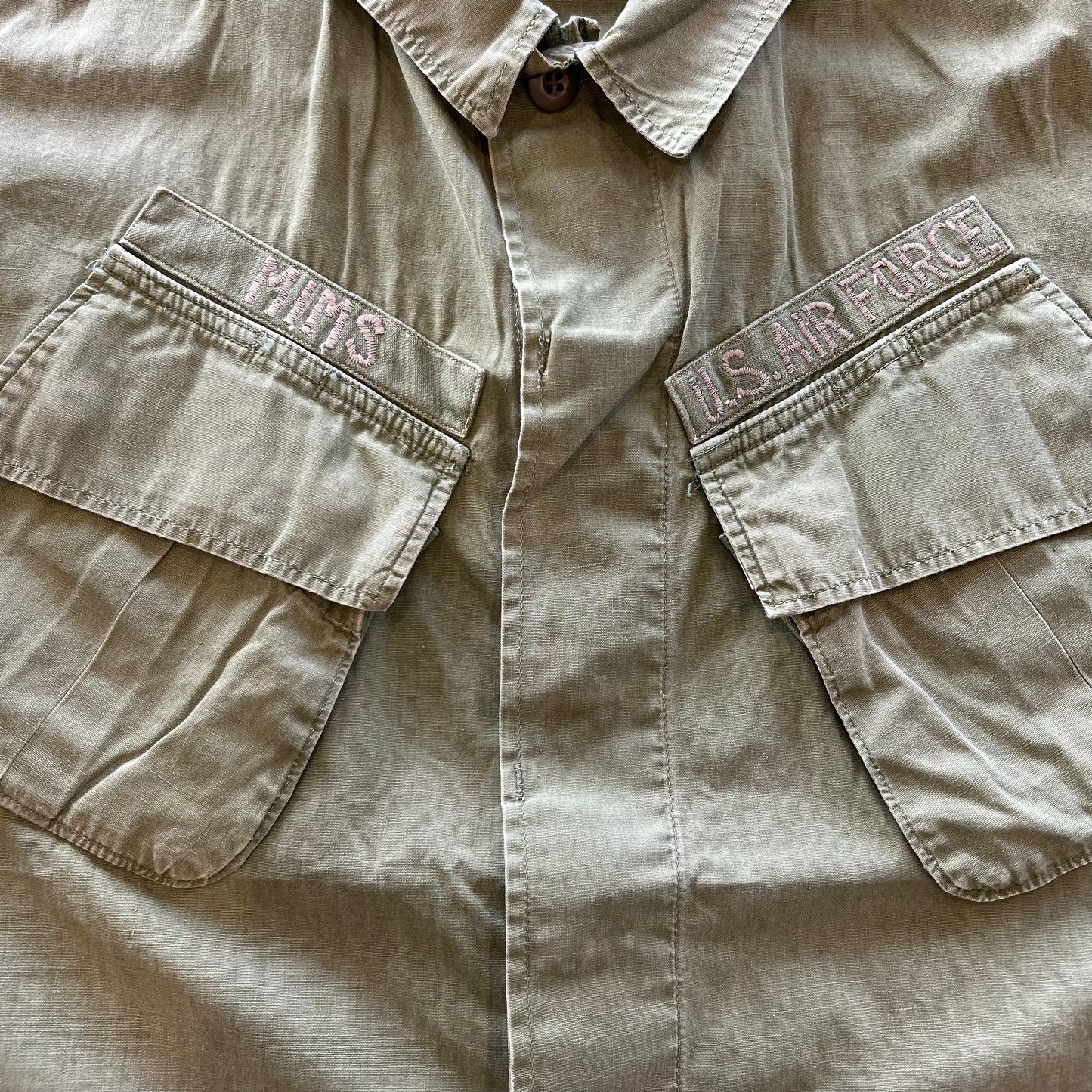 60's USAF S/Sジャングルファティーグジャケット 半袖シャツ ミリタリー (L-R)/A5907SH-SO