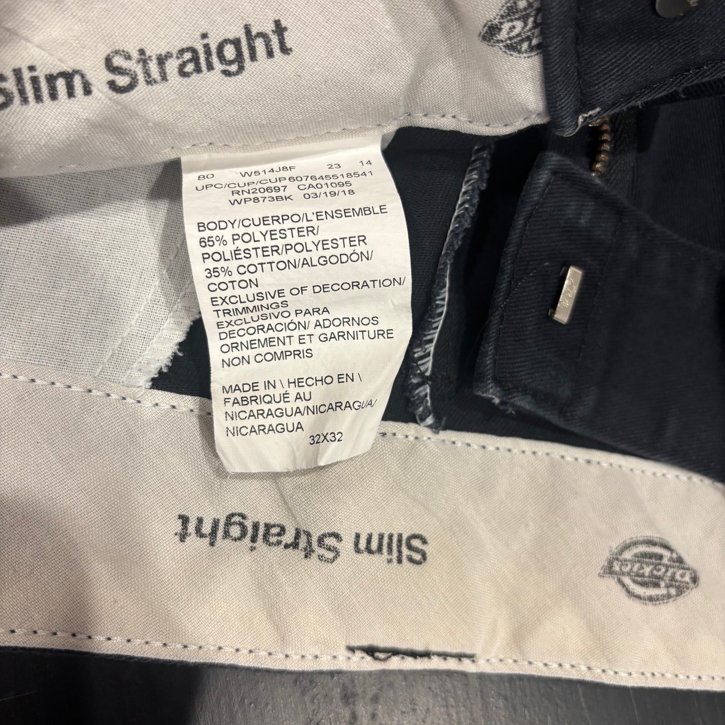00's Dickies WP873 ディッキーズ チノパン ワークパンツ 黒 (32×32)/B3745P-SO