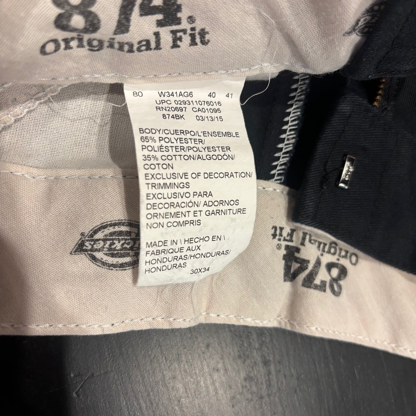 00's Dickies 874 ディッキーズ チノパン ワークパンツ 黒 (30×34)/B3744P-SO