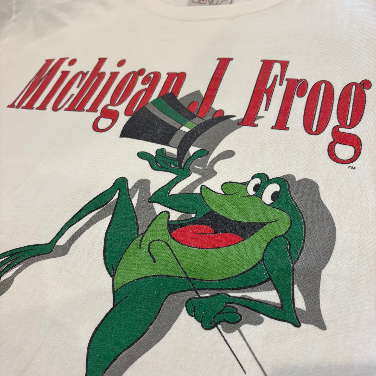 90's GENUS Warner Bros. ワーナーブラザーズ Michigan J. Frog キャラクターTシャツ 白 (L) /B2613T-SO