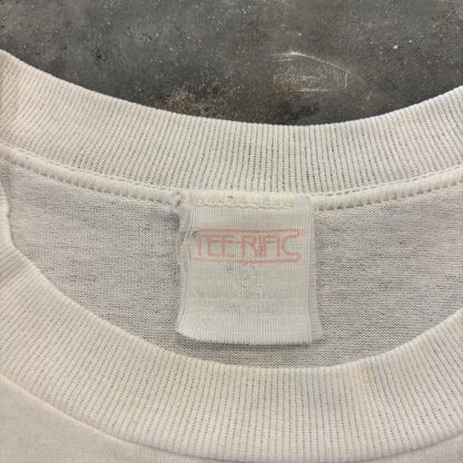 90's TEE-RIFIC ブルース・ジョンソン Match the Hatch フィッシングアートTシャツ 白 (サイズ不明) /B3753T-SO