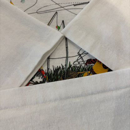 90's TEE-RIFIC ブルース・ジョンソン Match the Hatch フィッシングアートTシャツ 白 (サイズ不明) /B3753T-SO