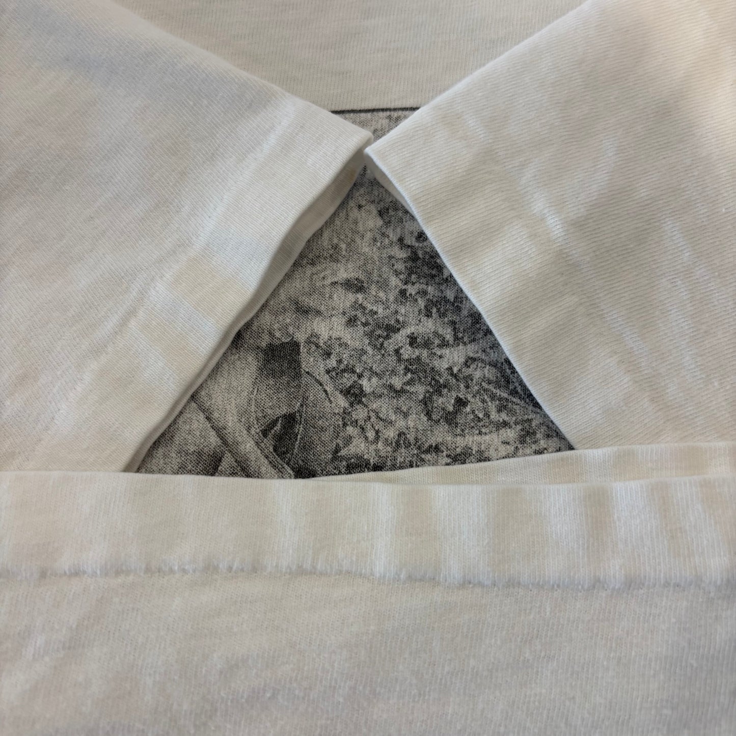90's Hanes ヘインズ モノクロ アート フォトTシャツ 白 (L) /B3754T-SO