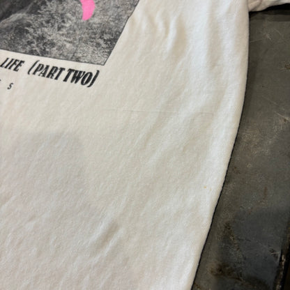 90's Hanes ヘインズ モノクロ アート フォトTシャツ 白 (L) /B3754T-SO