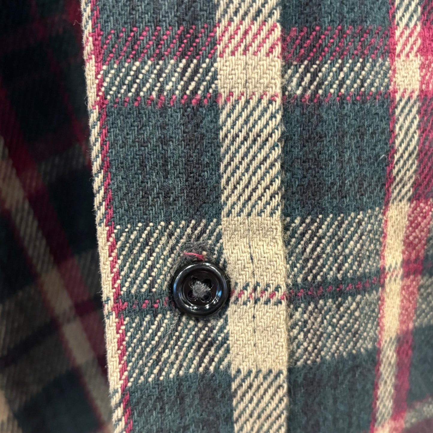 80's Workn Sport フランネルチェックシャツ 赤緑ベージュ系 (L)/A8824S-SO