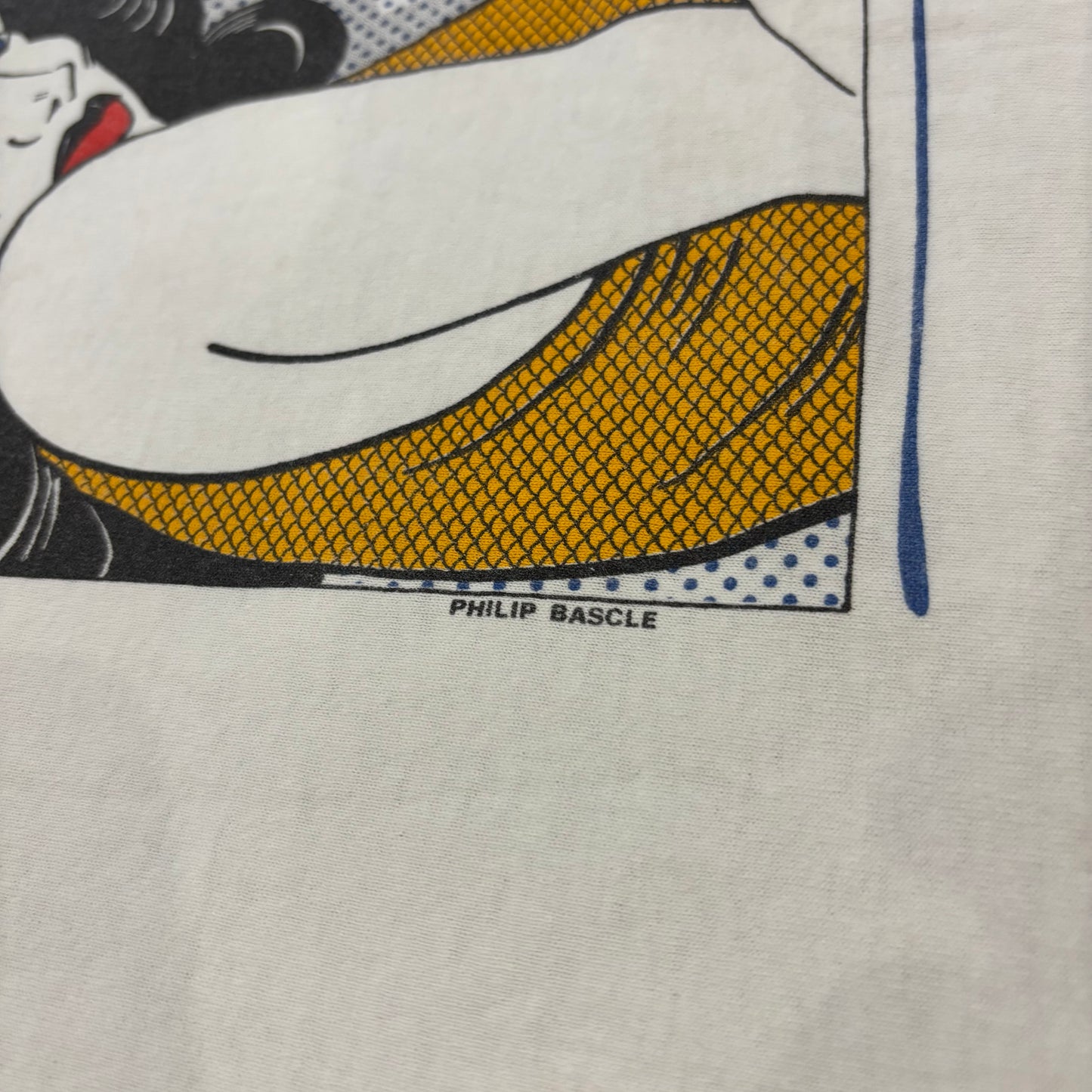 90's Hanes ヘインズ フィリップ・バスル アメコミ風 ポップアートT シャツ 白 (XL) /C0862T-SO