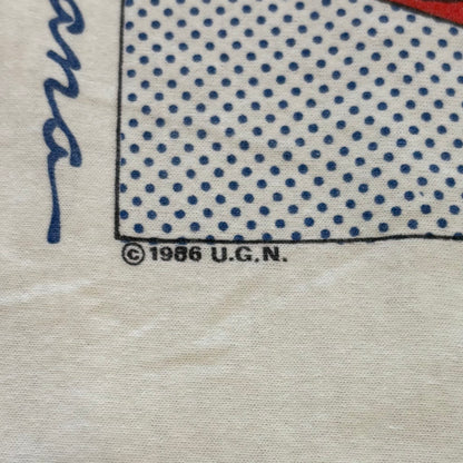 90's Hanes ヘインズ フィリップ・バスル アメコミ風 ポップアートT シャツ 白 (XL) /C0862T-SO