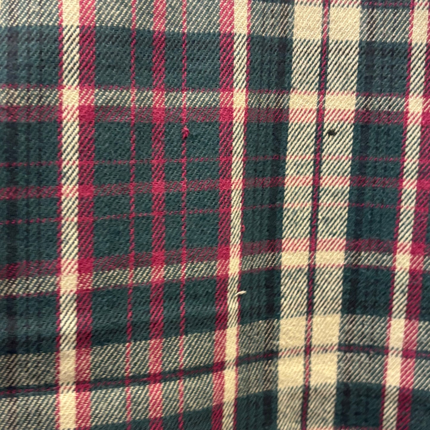 80's Workn Sport フランネルチェックシャツ 赤緑ベージュ系 (L)/A8824S-SO