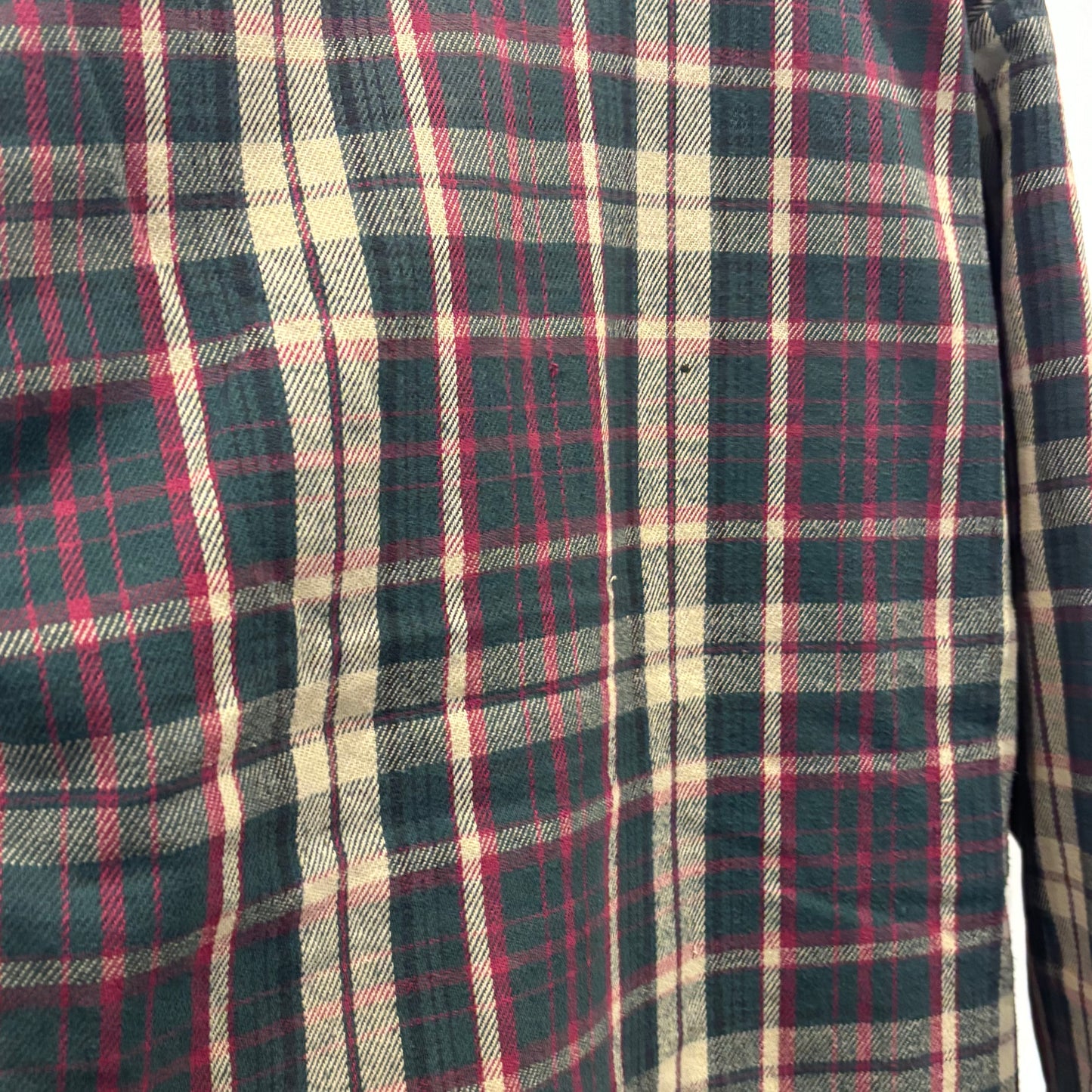 80's Workn Sport フランネルチェックシャツ 赤緑ベージュ系 (L)/A8824S-SO