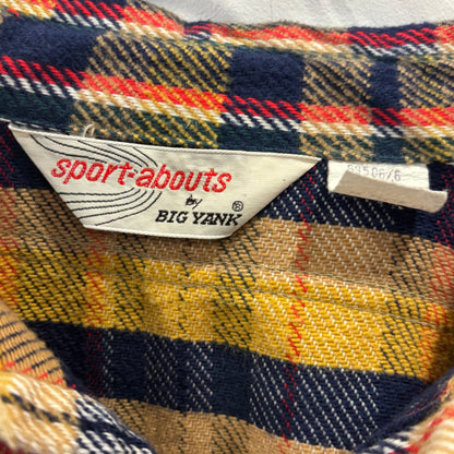 70's Big Yank フランネルチェックシャツ 橙黄ベージュ系 (L)/A8822S-SO
