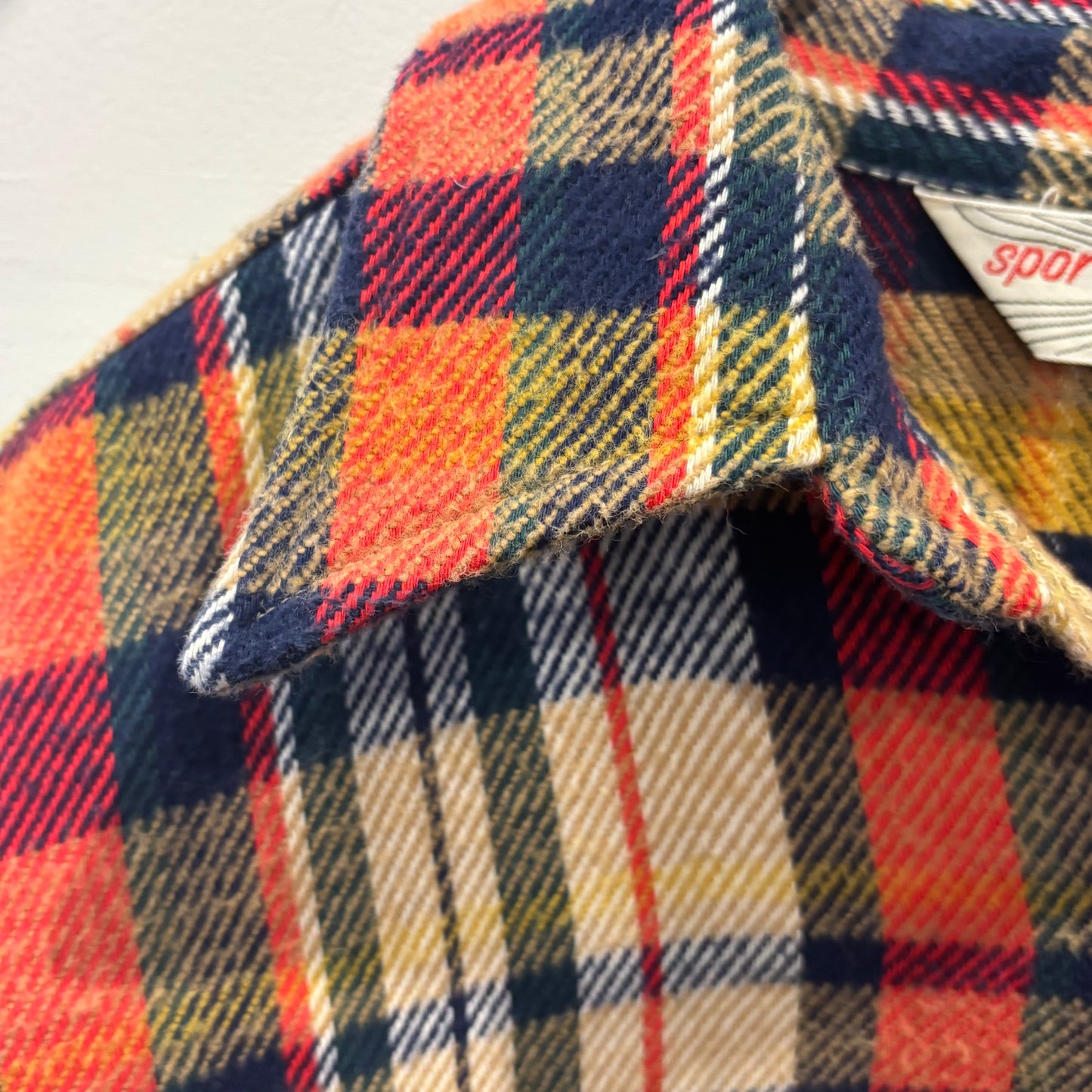 70's Big Yank フランネルチェックシャツ 橙黄ベージュ系 (L)/A8822S-SO