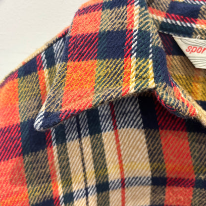 70's Big Yank フランネルチェックシャツ 橙黄ベージュ系 (L)/A8822S-SO