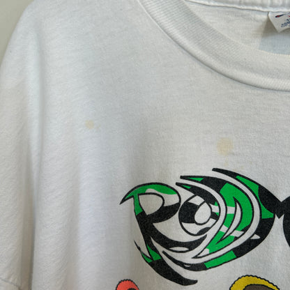 90's Champion デニス・ロッドマン World tour MTV デザインTシャツ 白 (XXL)/B3574T-SO