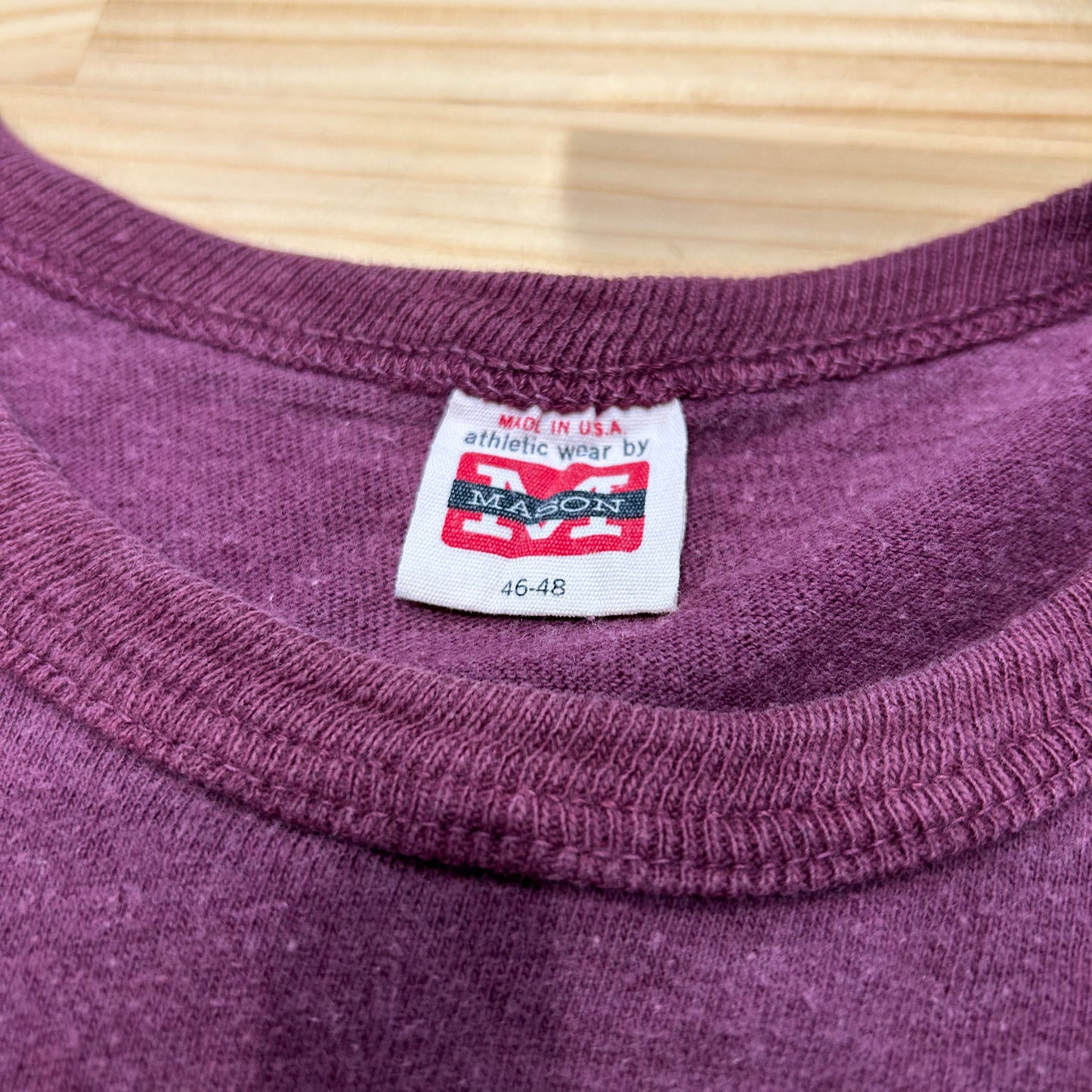 70's MASON "HiRAM & MORTIMER'S" Tシャツ えんじ (46-48)/A3799T-SO