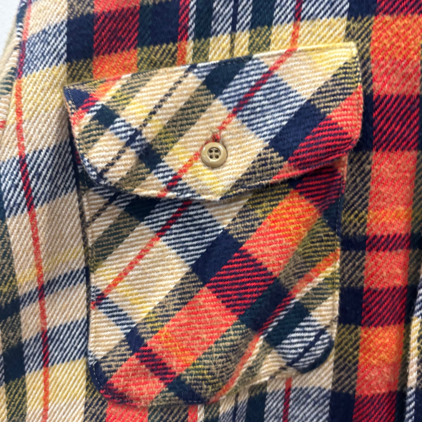 70's Big Yank フランネルチェックシャツ 橙黄ベージュ系 (L)/A8822S-SO