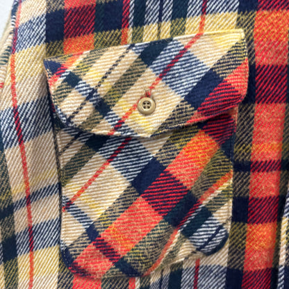 70's Big Yank フランネルチェックシャツ 橙黄ベージュ系 (L)/A8822S-SO