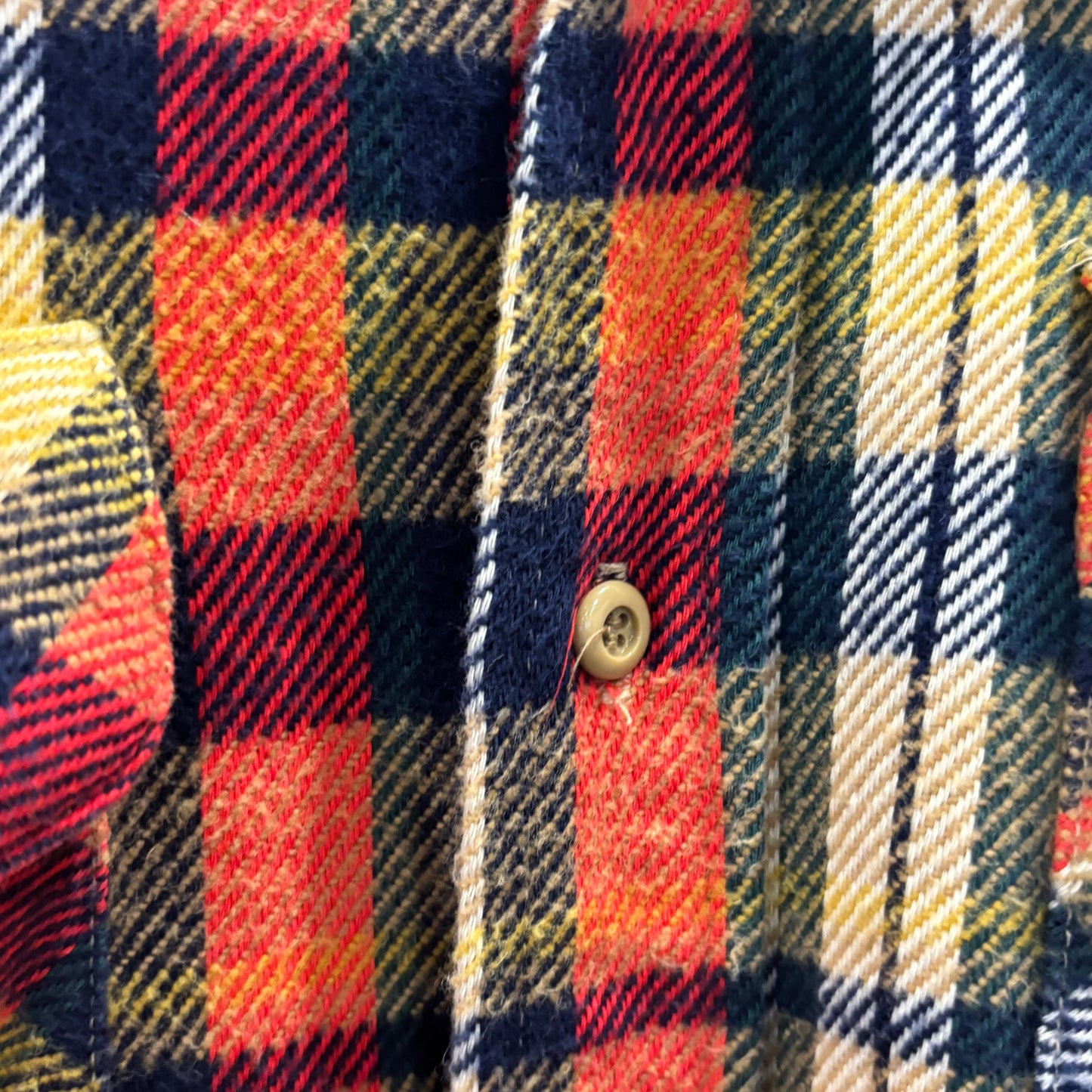 70's Big Yank フランネルチェックシャツ 橙黄ベージュ系 (L)/A8822S-SO