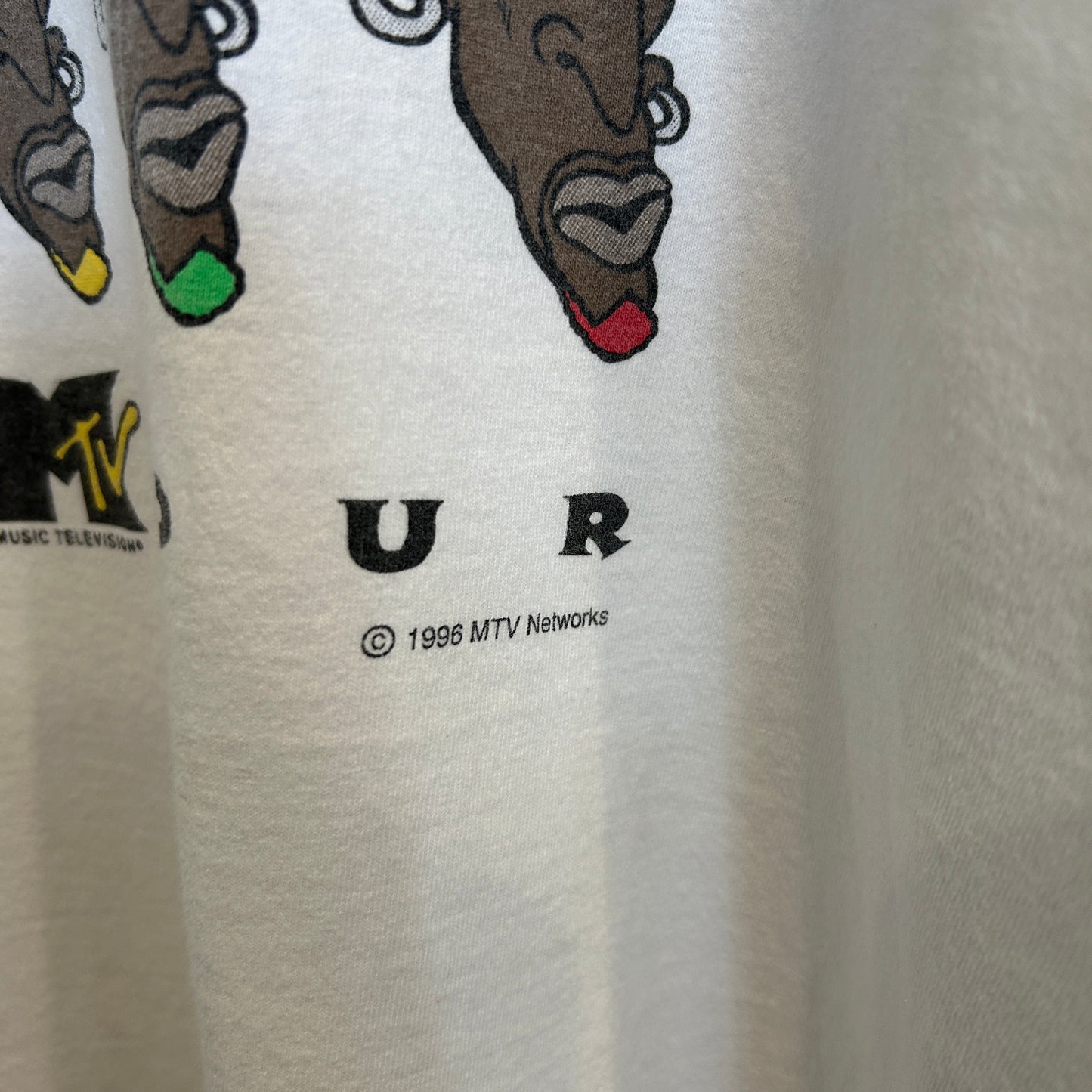 90's Champion デニス・ロッドマン World tour MTV デザインTシャツ 白 (XXL)/B3574T-SO