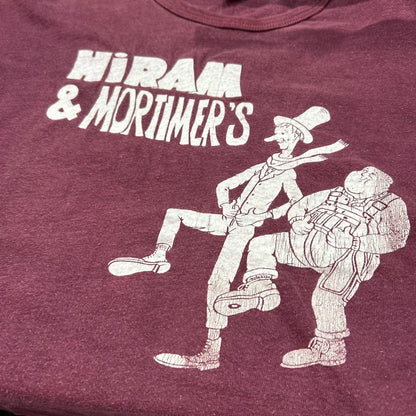 70's MASON "HiRAM & MORTIMER'S" Tシャツ えんじ (46-48)/A3799T-SO