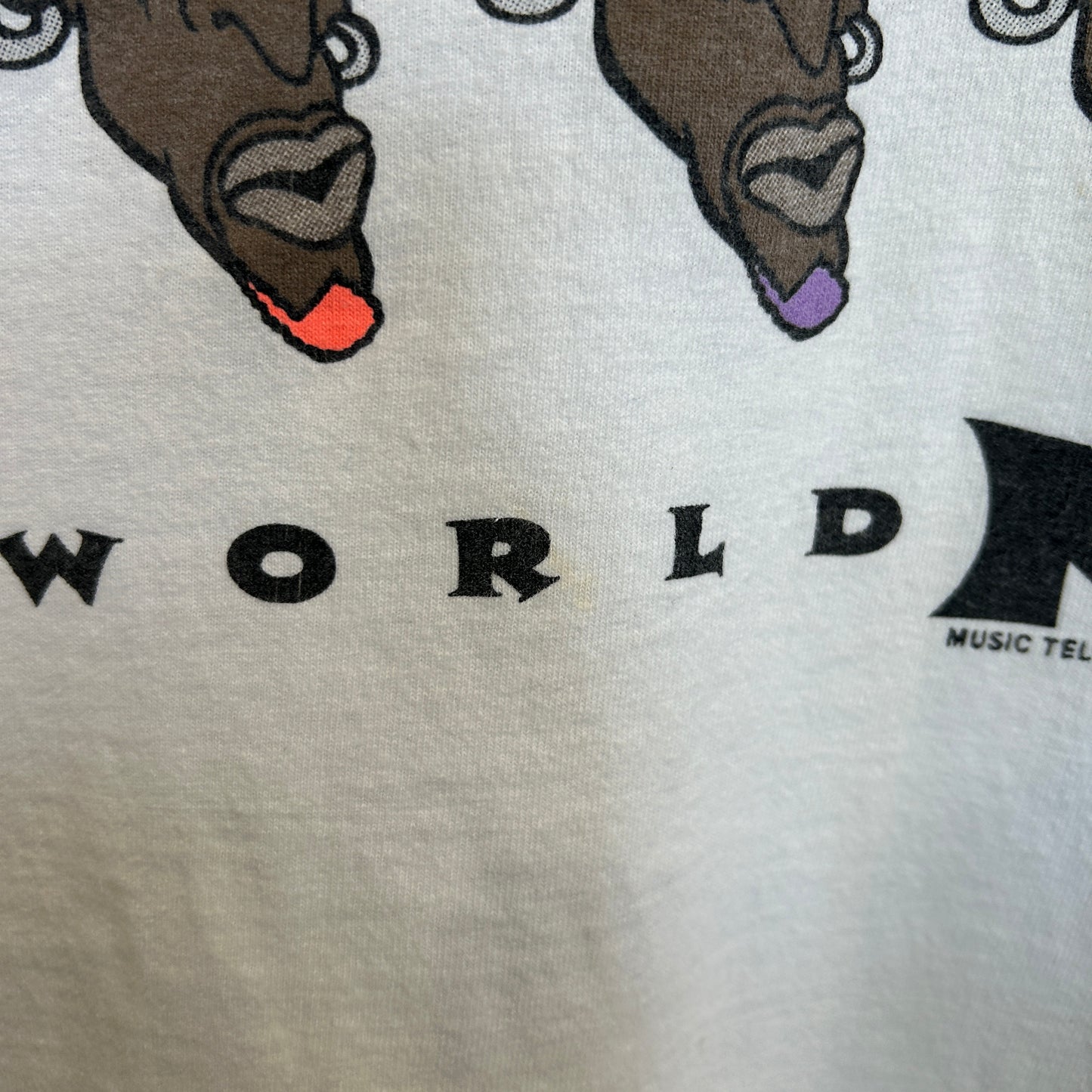 90's Champion デニス・ロッドマン World tour MTV デザインTシャツ 白 (XXL)/B3574T-SO