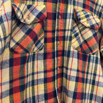 70's Big Yank フランネルチェックシャツ 橙黄ベージュ系 (L)/A8822S-SO