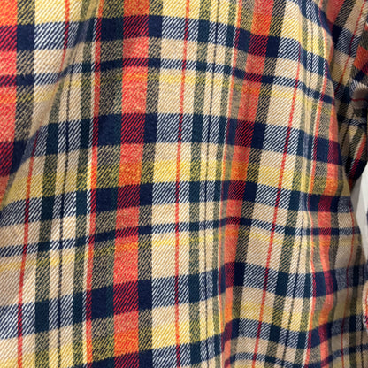 70's Big Yank フランネルチェックシャツ 橙黄ベージュ系 (L)/A8822S-SO