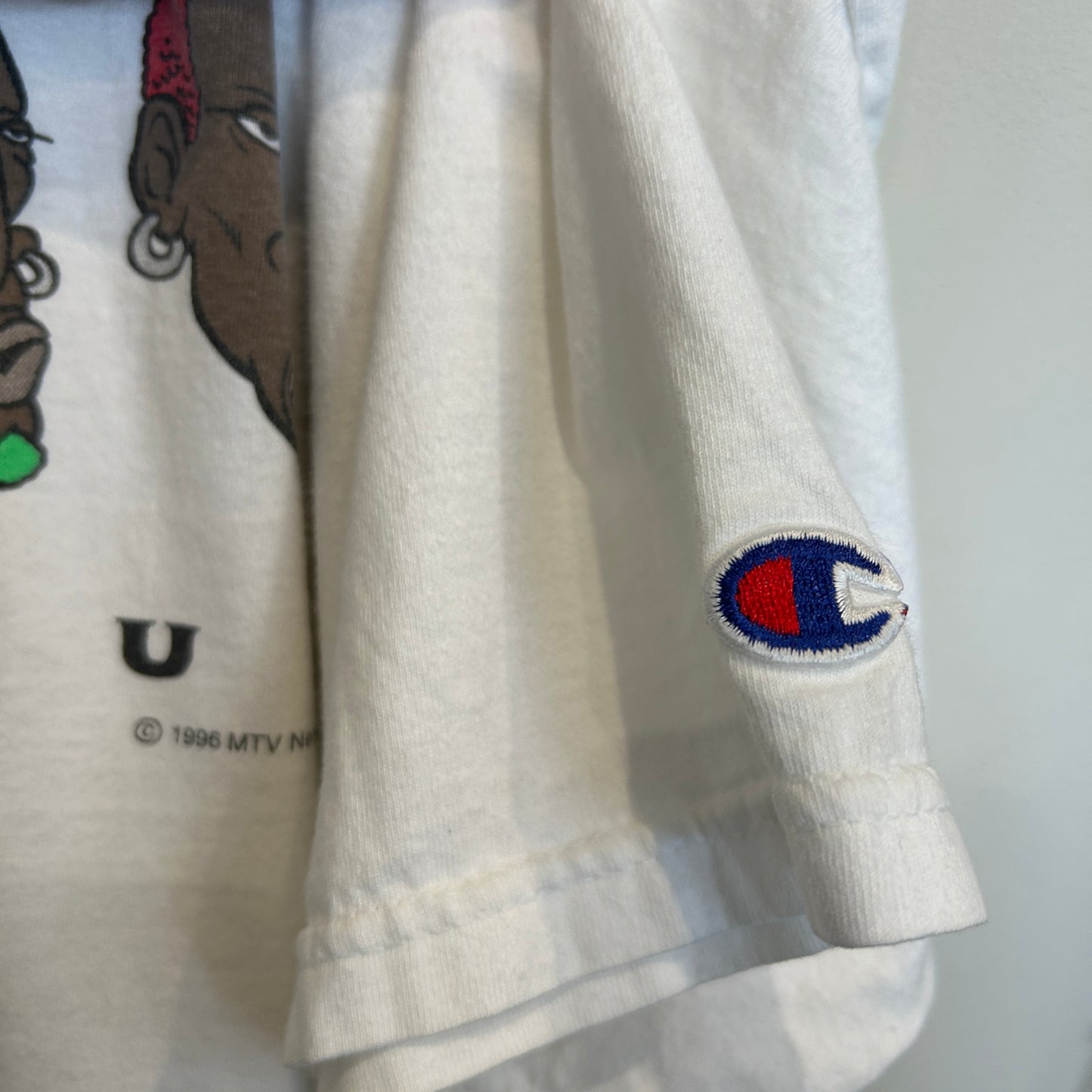 90's Champion デニス・ロッドマン World tour MTV デザインTシャツ 白 (XXL)/B3574T-SO