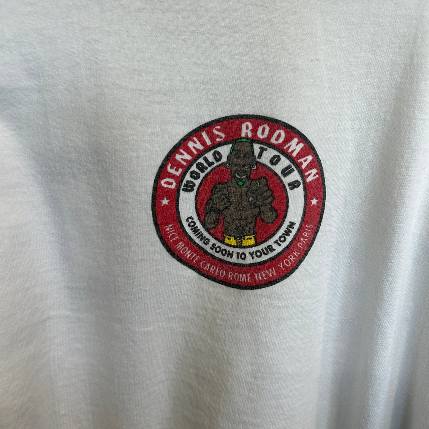 90's Champion デニス・ロッドマン World tour MTV デザインTシャツ 白 (XXL)/B3574T-SO