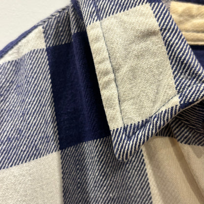 00's Dickies ブロックチェックシャツ 青白 (L)/A8813S-SO