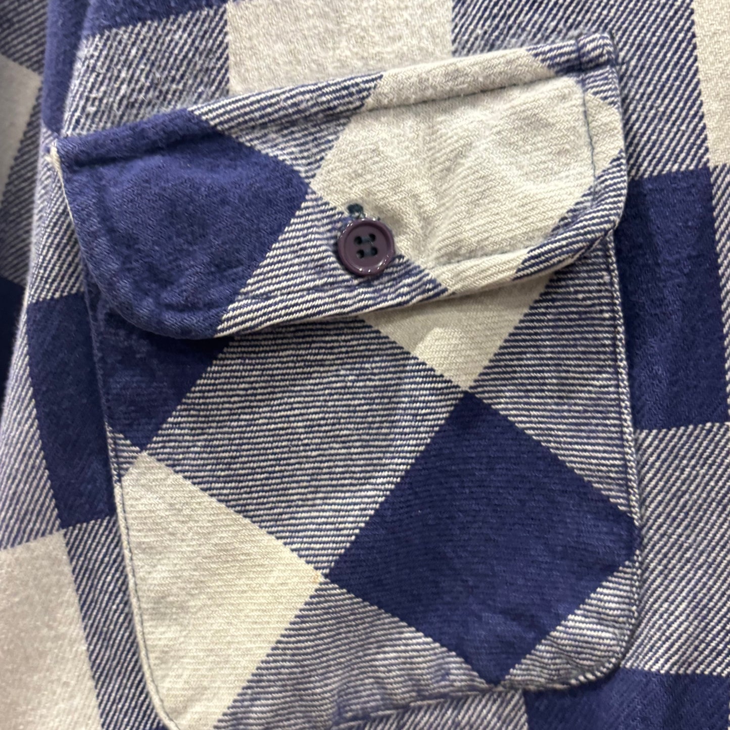 00's Dickies ブロックチェックシャツ 青白 (L)/A8813S-SO