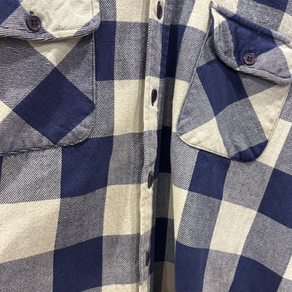 00's Dickies ブロックチェックシャツ 青白 (L)/A8813S-SO