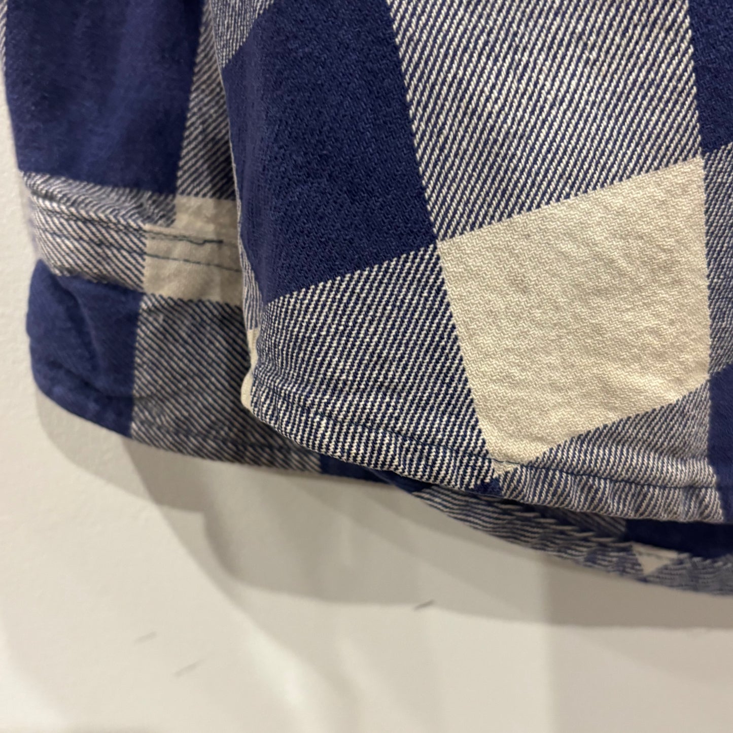 00's Dickies ブロックチェックシャツ 青白 (L)/A8813S-SO