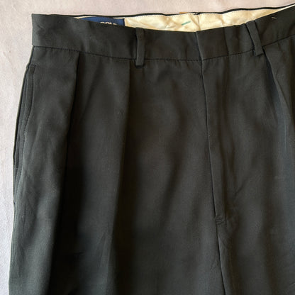 90's POLO GOLF ラルフローレン ２タックスラックス ポリエステル ブラック(33×32)/A4342P-SO