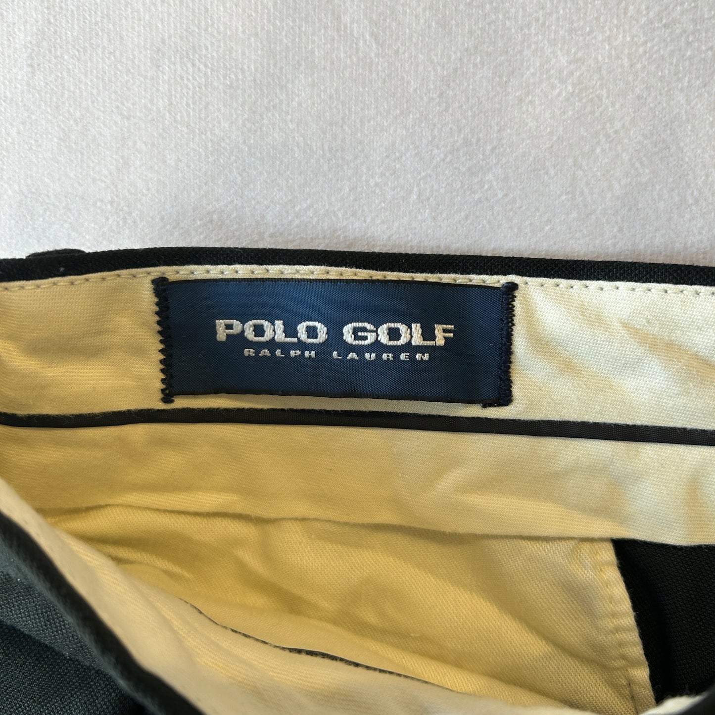 90's POLO GOLF ラルフローレン ２タックスラックス ポリエステル ブラック(33×32)/A4342P-SO